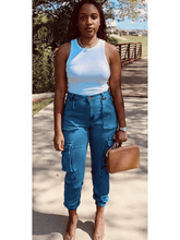 Load image into Gallery viewer, Cargo Denim Joggers