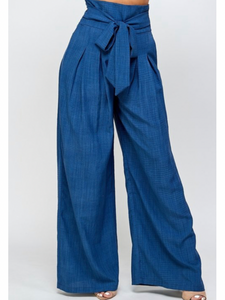 Wide Leg Pants - Blue